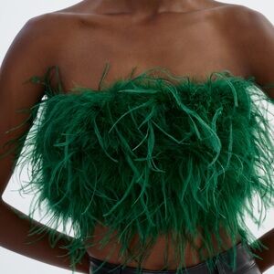 LaMarque Zania Feather Tube Top NWT